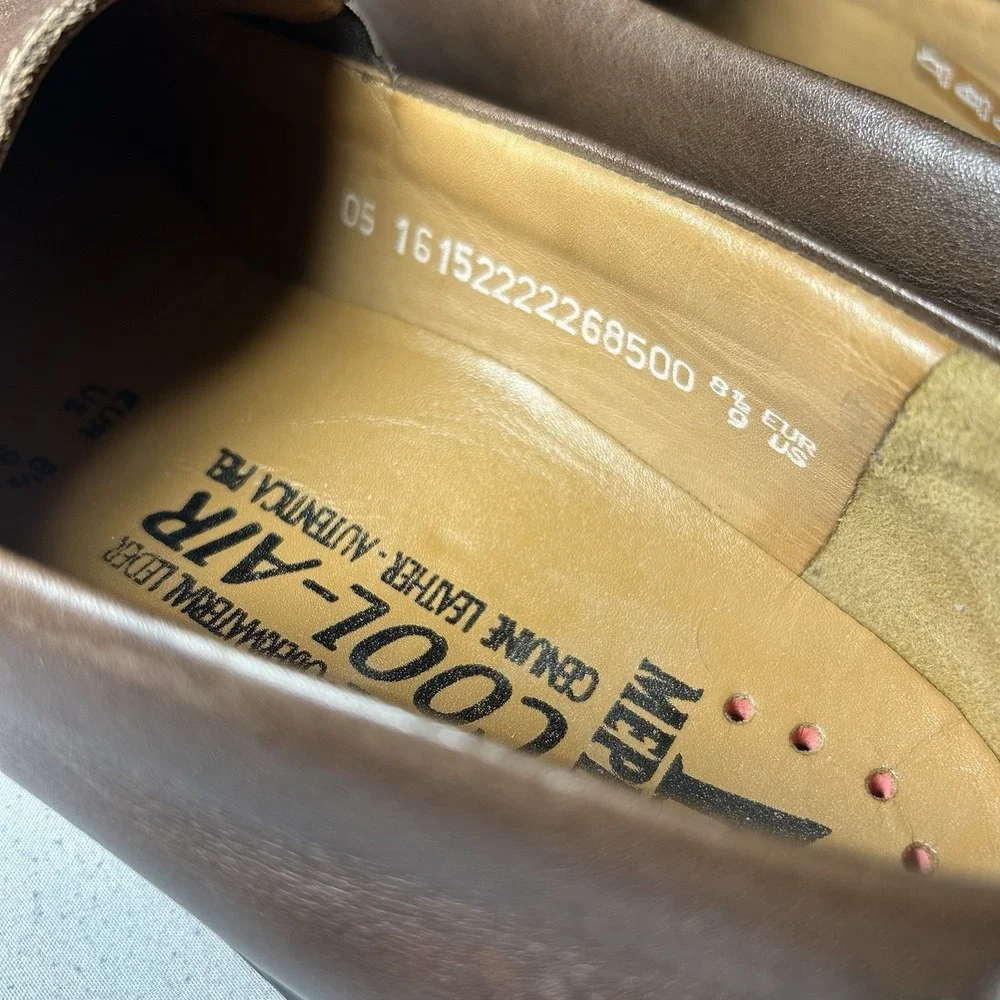 Mephisto‎ Edlef Cool Air Brown Leather Slip On Loafers Mens US 9 EU 8.5 Comfort
